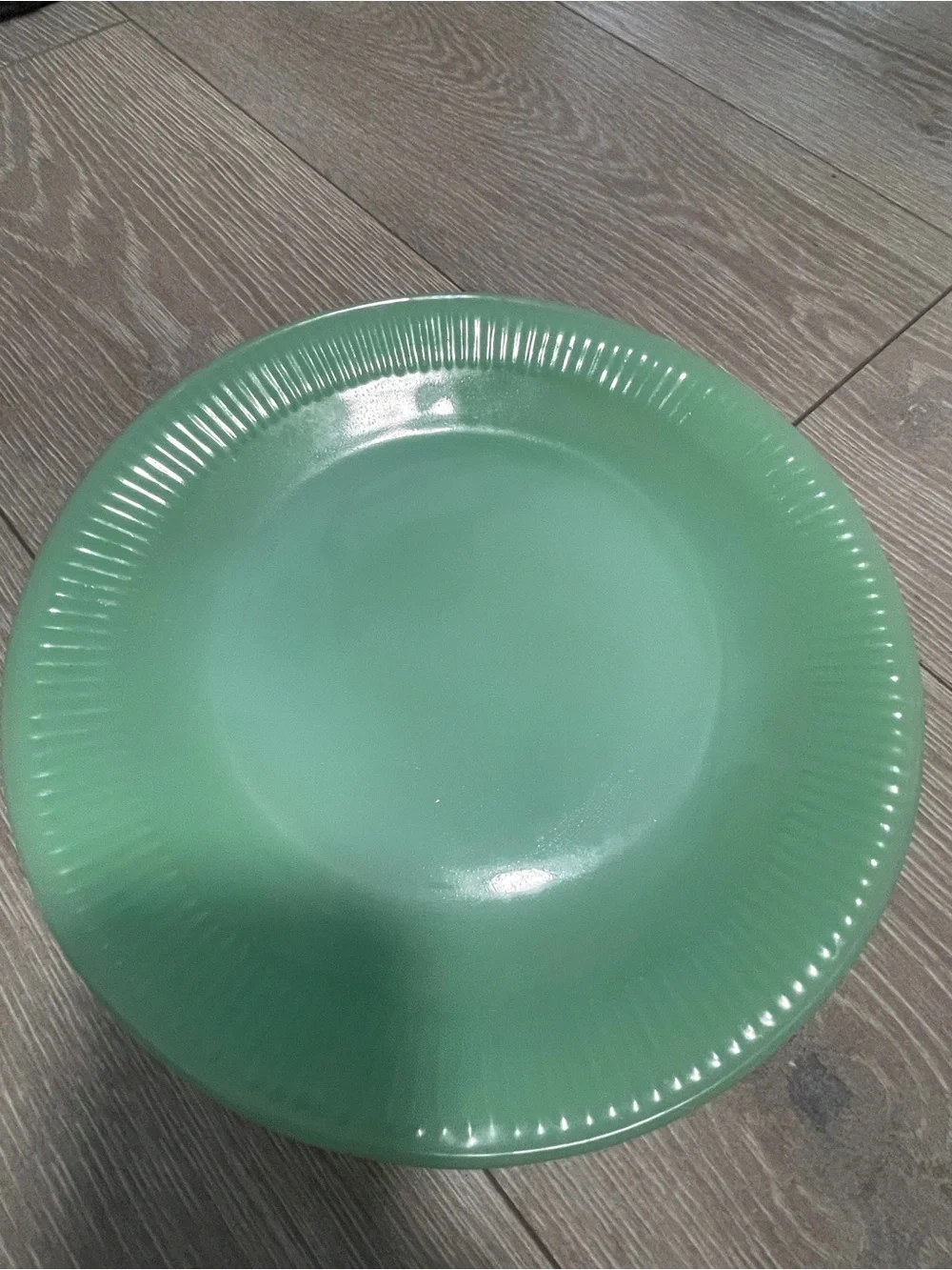 Anchor Hocking Fire King Jadeite Jane Ray Dinner Plates - Set of 4